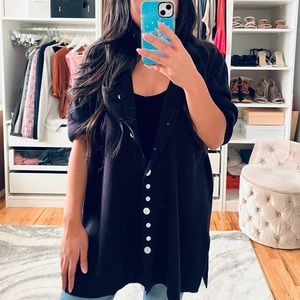 NWT VITTADINI SPORT Black Button Down Cardigan